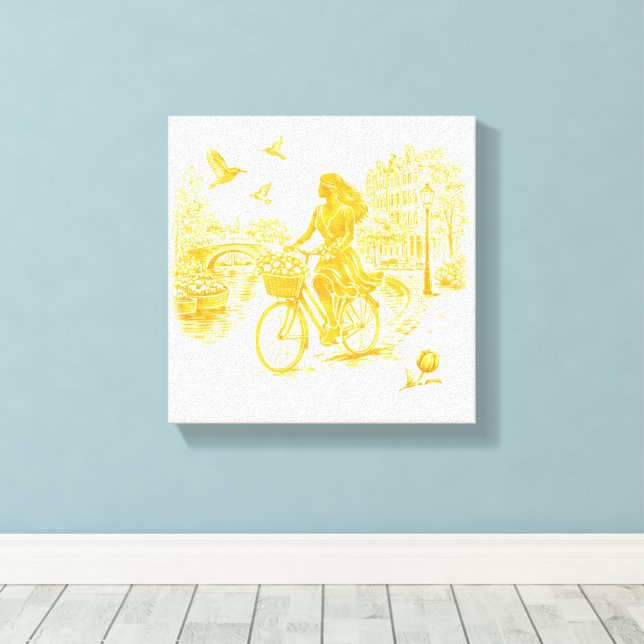 Gold Amsterdam Arched Bridges Charm Canvas Print (Insitu(Wood Floor))