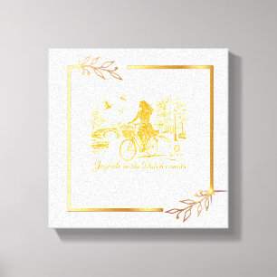 Gold Amsterdam Arched Bridges Charm Canvas Print