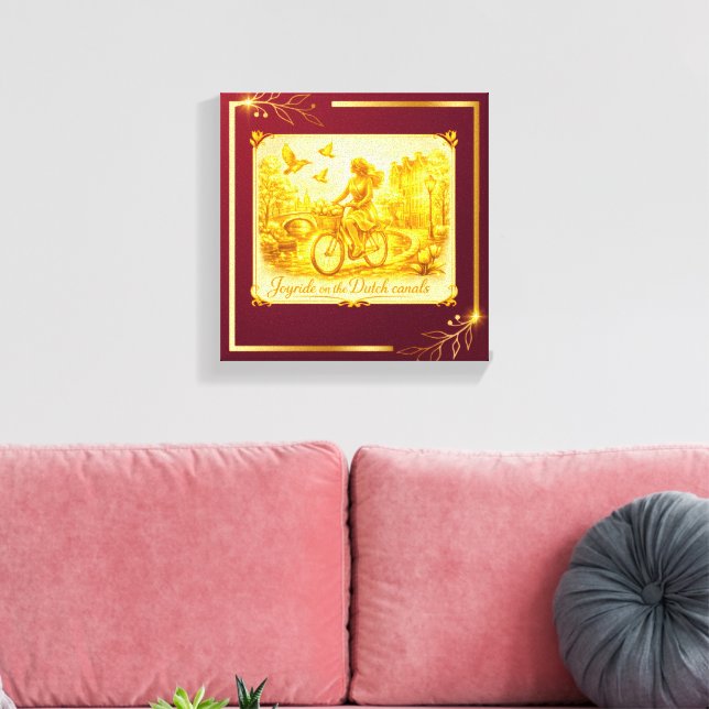 Gold Amsterdam Arched Bridges Charm Canvas Print (Insitu(LivingRoom))