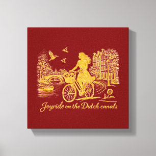 Gold Amsterdam Arched Bridges Charm Canvas Print