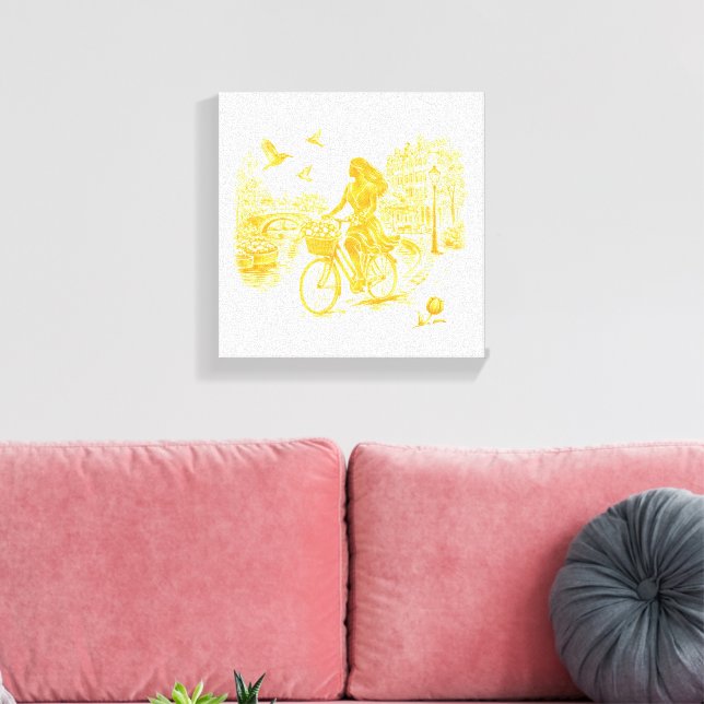 Gold Amsterdam Arched Bridges Charm Canvas Print (Insitu(LivingRoom))