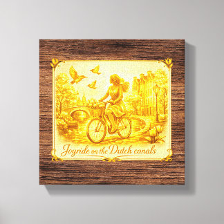 Gold Amsterdam Arched Bridges Charm Canvas Print