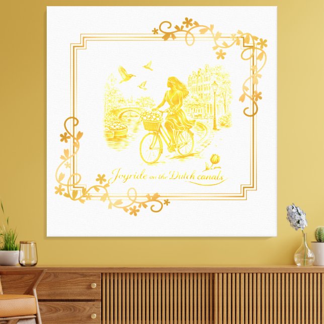 Gold Amsterdam Arched Bridges Charm Canvas Print (Insitu(LivingRoom))