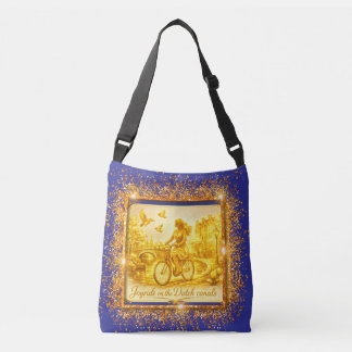 Gold Amsterdam Arched Bridges Charm Crossbody Bag