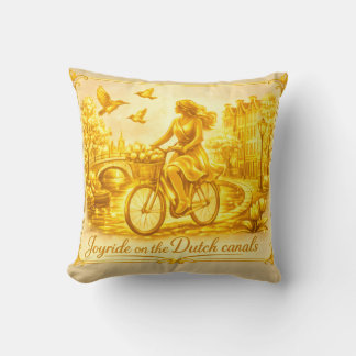 Gold Amsterdam Arched Bridges Charm Cushion