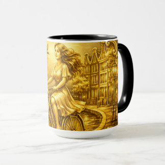 Gold Amsterdam Arched Bridges Charm Mug