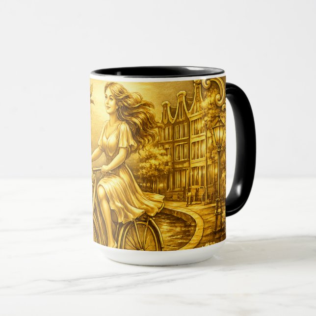 Gold Amsterdam Arched Bridges Charm Mug (Front Right)