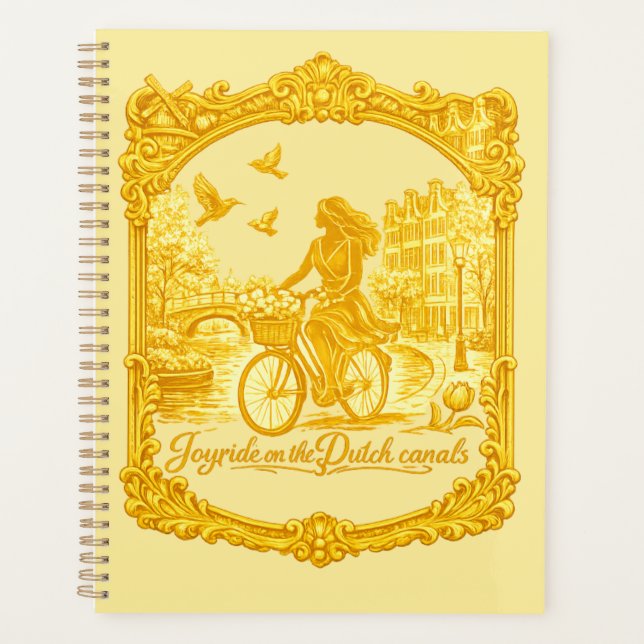 Gold Amsterdam Arched Bridges Charm Planner (Front)