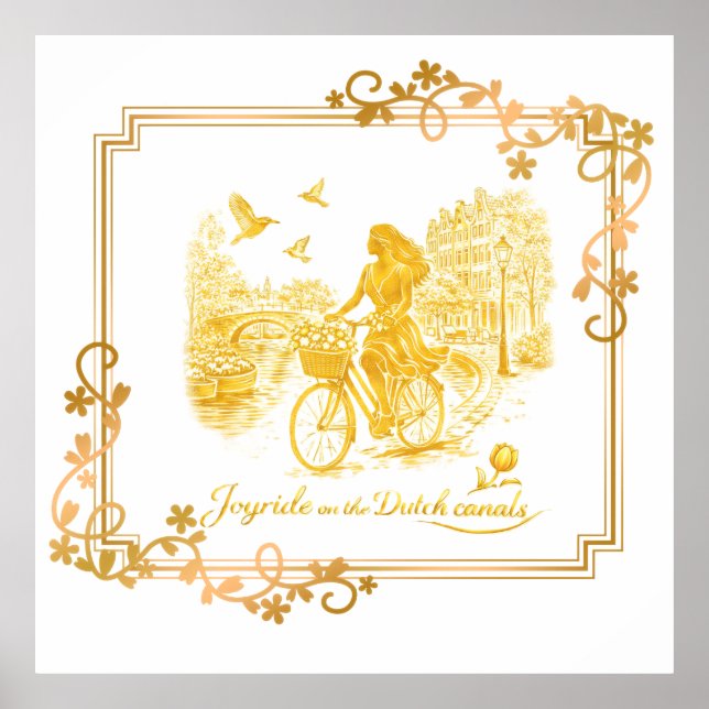 Gold Amsterdam Arched Bridges Charm Poster (Front)