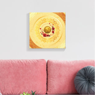 Gold Amsterdam Arched BridgeStretched Canvas Print