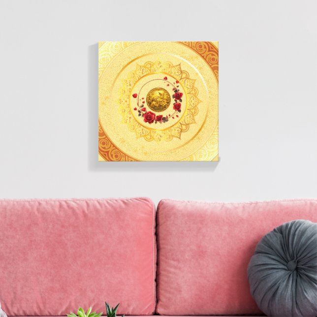 Gold Amsterdam Arched BridgeStretched Canvas Print (Insitu(LivingRoom))