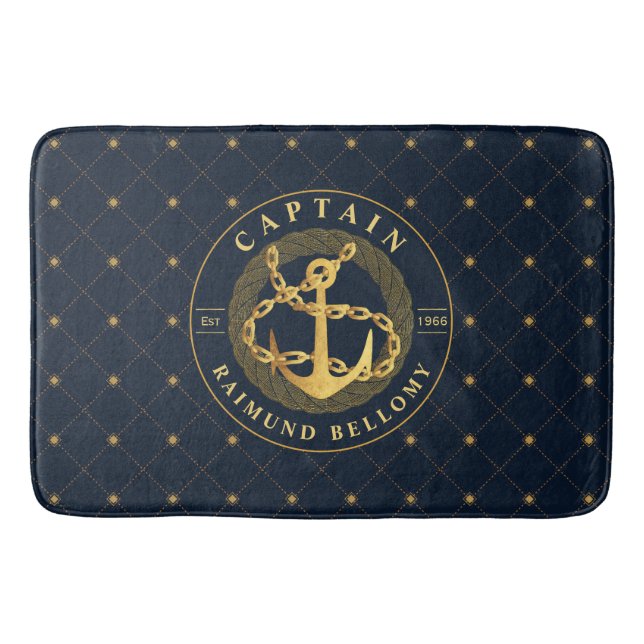 Gold Anchor Bath Mat (Front)