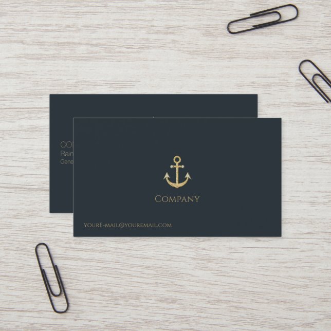 Gold Anchor Business Card (Front/Back In Situ)