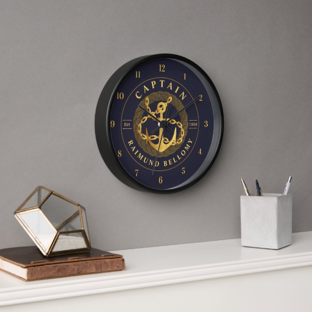 Gold Anchor Clock (Office)