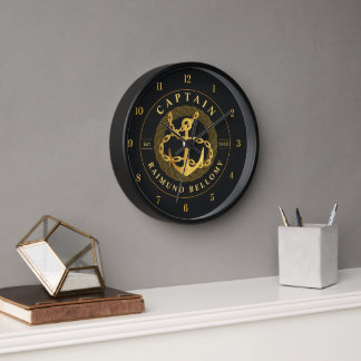 Gold Anchor Clock