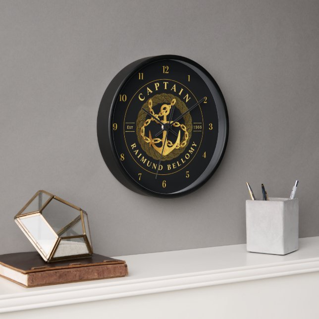 Gold Anchor Clock (Office)