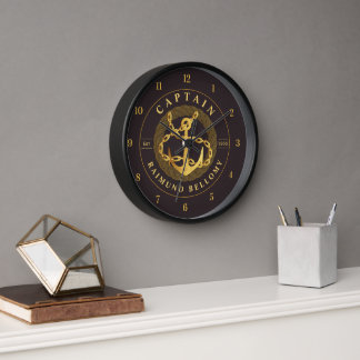 Gold Anchor Clock