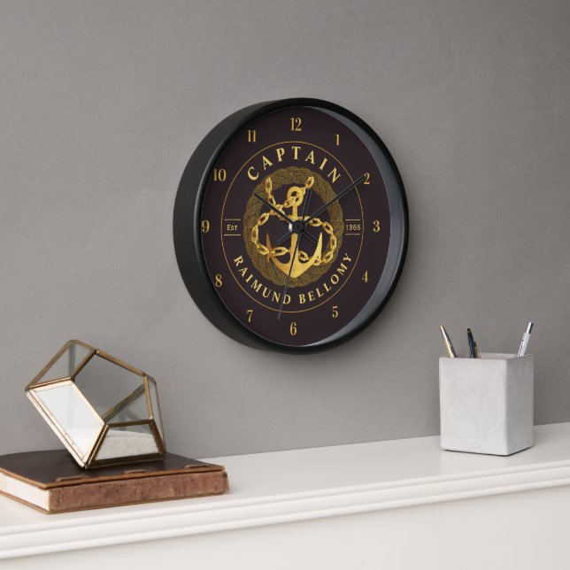 Gold Anchor Clock (Office)