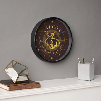 Gold Anchor Clock