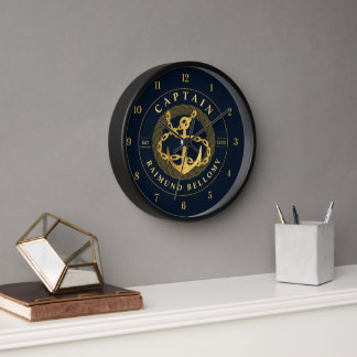 Gold Anchor Clock