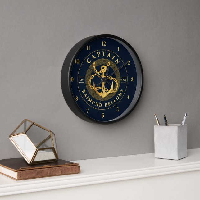 Gold Anchor Clock (Office)