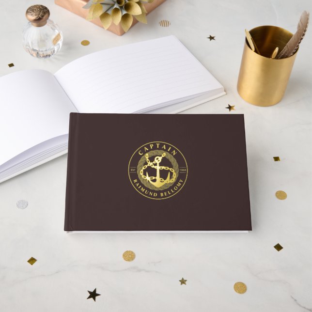 Gold Anchor Guest Book (Front Open)