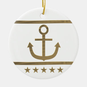 gold anchor happiness symbol ceramic tree decoration