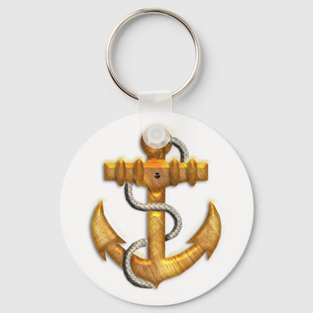 Gold Anchor Key Ring (Front)