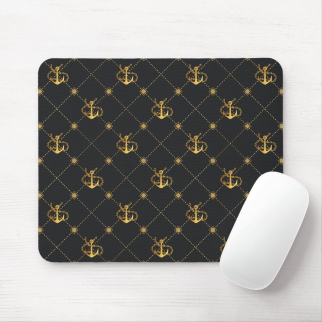 Gold Anchor Mouse Mat (With Mouse)