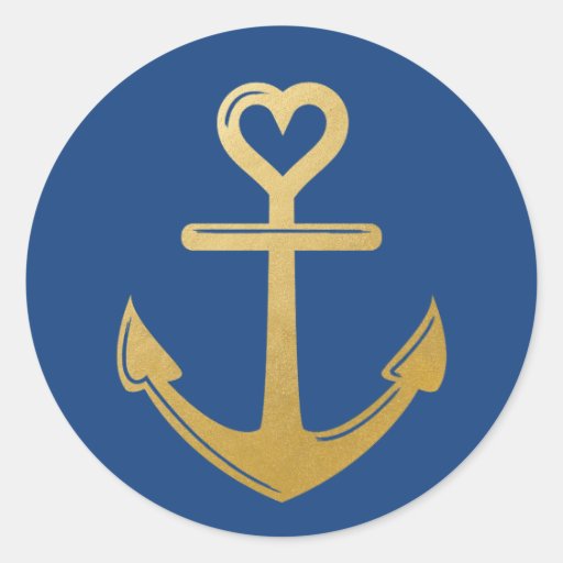 Image of Gold Anchor Nautical Cruise Wedding Seals