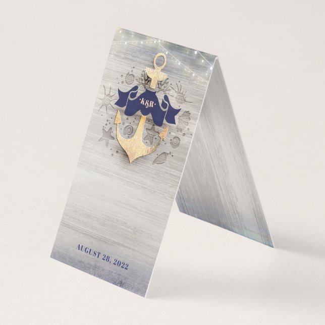 Gold Anchor Nautical Wedding | Additional Card (Front)