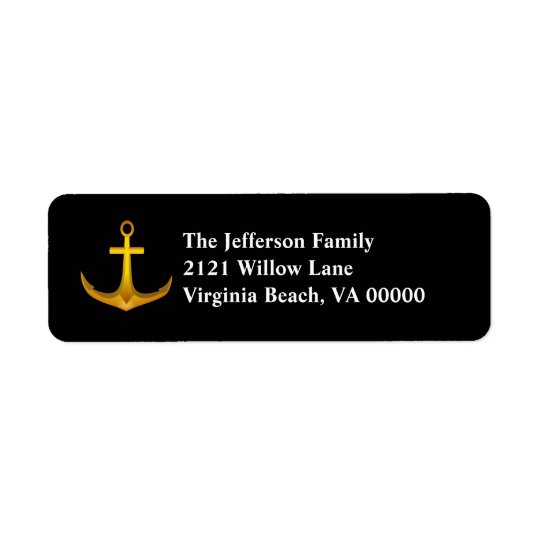 Gold Anchor Return Address Labels