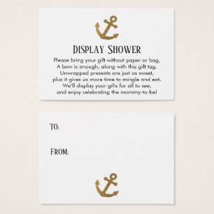 Gold Anchor Simple Display Shower Insert Card