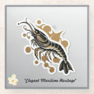 "Gold and Anchor" Glass Coaster