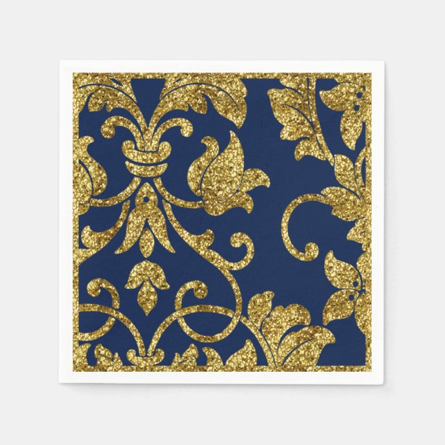 Gold and Any Colour Damask Napkin (Front)