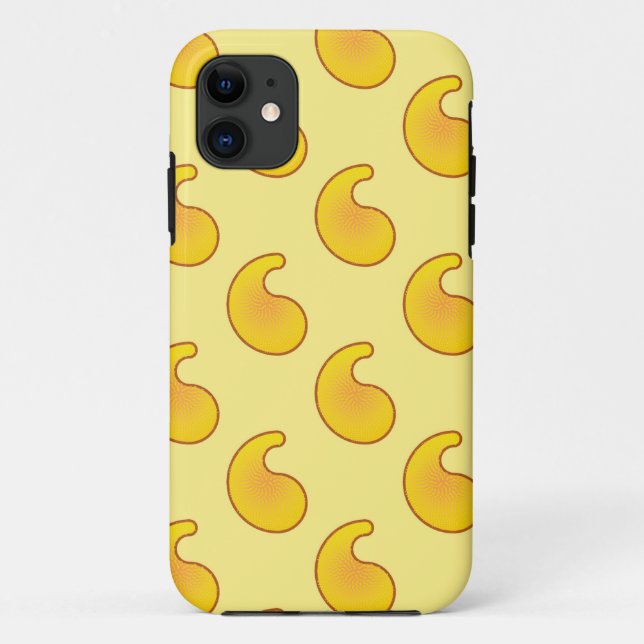 Gold and banana yellow paisley Case-Mate iPhone case (Back)