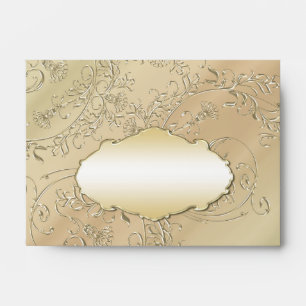 Gold and Beige and Damask A6 envelopes