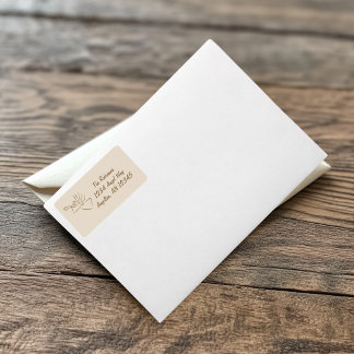 Gold and Beige Angel Return Address Label