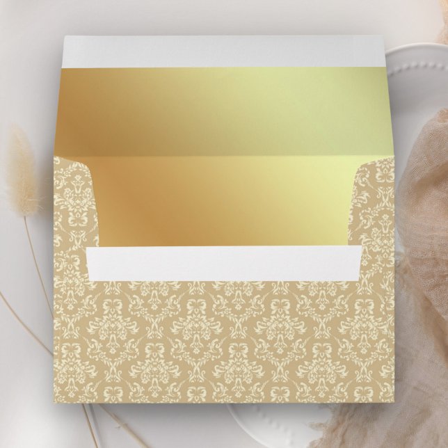Gold and Beige Damask Envelope (Creator Uploaded)