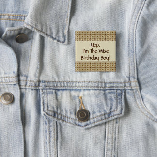 Gold And Beige With Dark Brown 15 Cm Square Badge