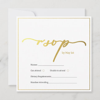 Gold and blach design rsvp carf