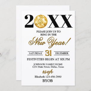 Gold and Black 2026 New Years Eve Party Invitation