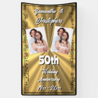 Gold and black 50th wedding anniversary