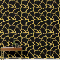 Gold and Black Abstract Zebra Pattern