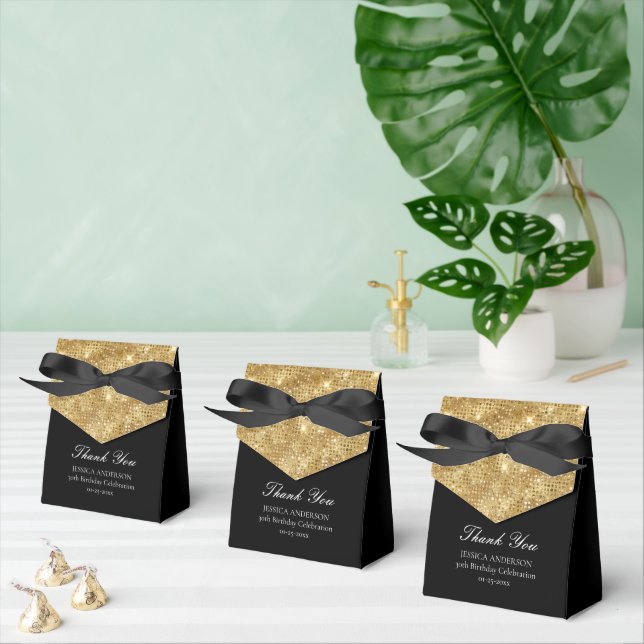 Gold and Black ANY Event Custom Favour Box (Multiple)