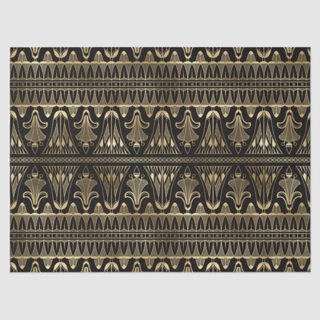 Gold and Black Art Deco Decoupage Tissue Paper (Front)