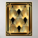 Gold and Black Art Deco Fan Design Poster<br><div class="desc">If you choose to download, Your local Walgreen store makes board posters of your download into different sizes and in various textures at a very good price. Sometimes with a discount. A tip from my US friend. For UK see "Digital Printing" online. I absolutely adore this fan design. It's so...</div>