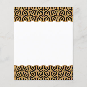 Gold and Black Art Deco Fan Flower Motif 