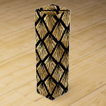 Gold and Black Art Deco Geometric Fan Wine Box<br><div class="desc">Eye-catching,  fancy pattern features Art Deco style geometric fans on black background</div>