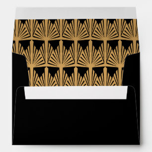 Gold and Black Art Deco Pattern Envelope